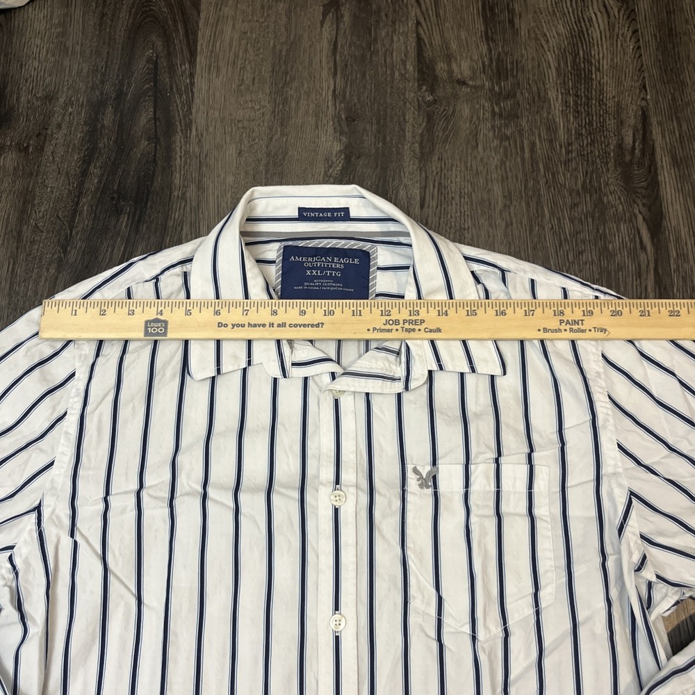 Mens Big & Tall American Eagle Outfitter 2XL Vintage Fit Shirt Long Sleeve WHITE - Picture 2 of 11